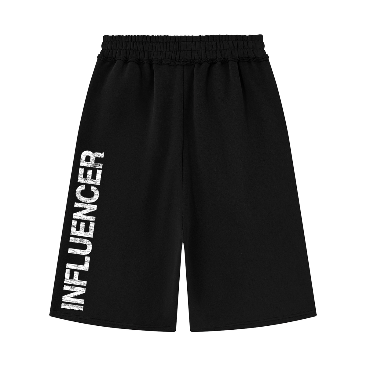 Raw Edge Black Sweat Shorts