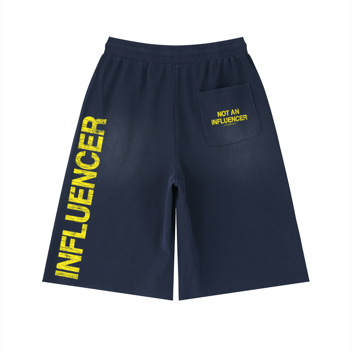 Raw Edge Navy Sweat Shorts