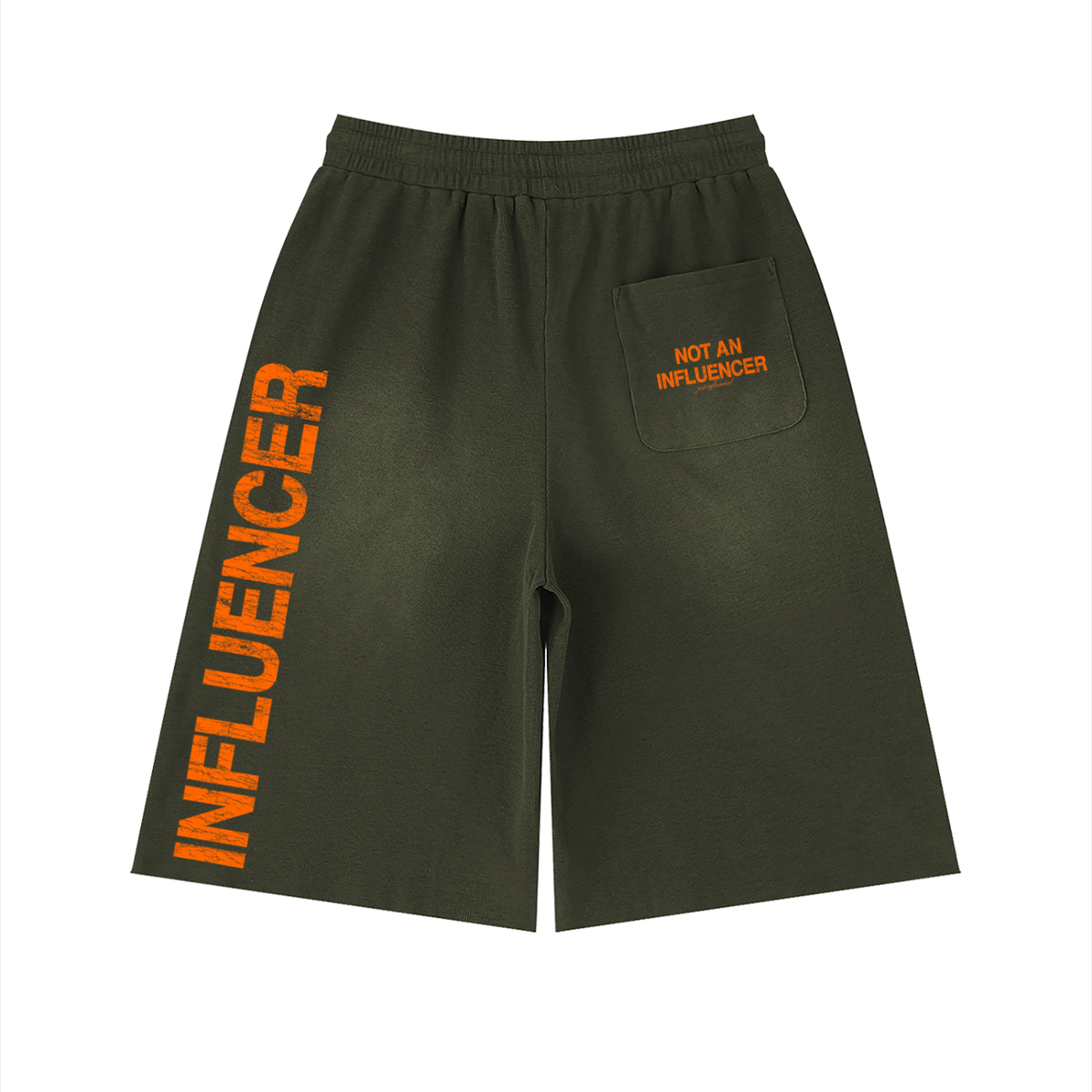 Raw Edge Army Green Sweat Shorts