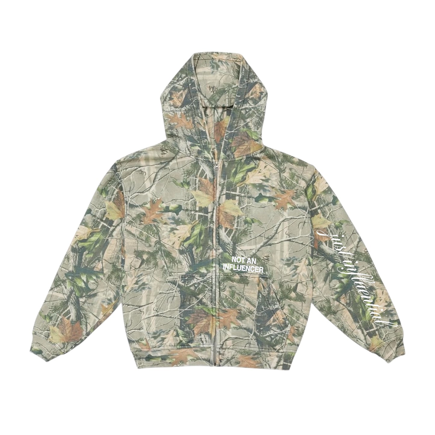 Not An Influencer Realtree Camo Zip Up Hoodie