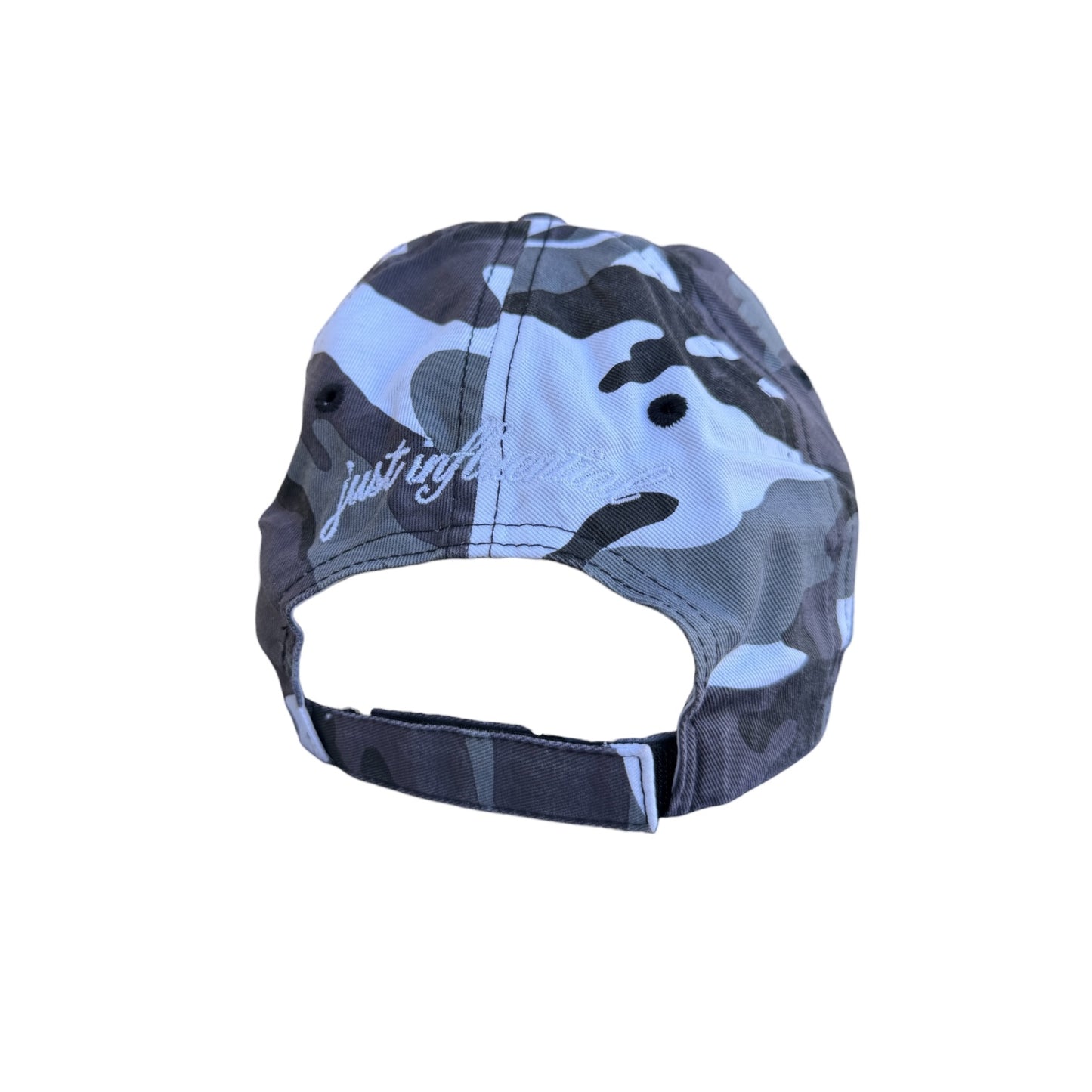 Not An Influencer Distressed Dad Hat - Snow Camo