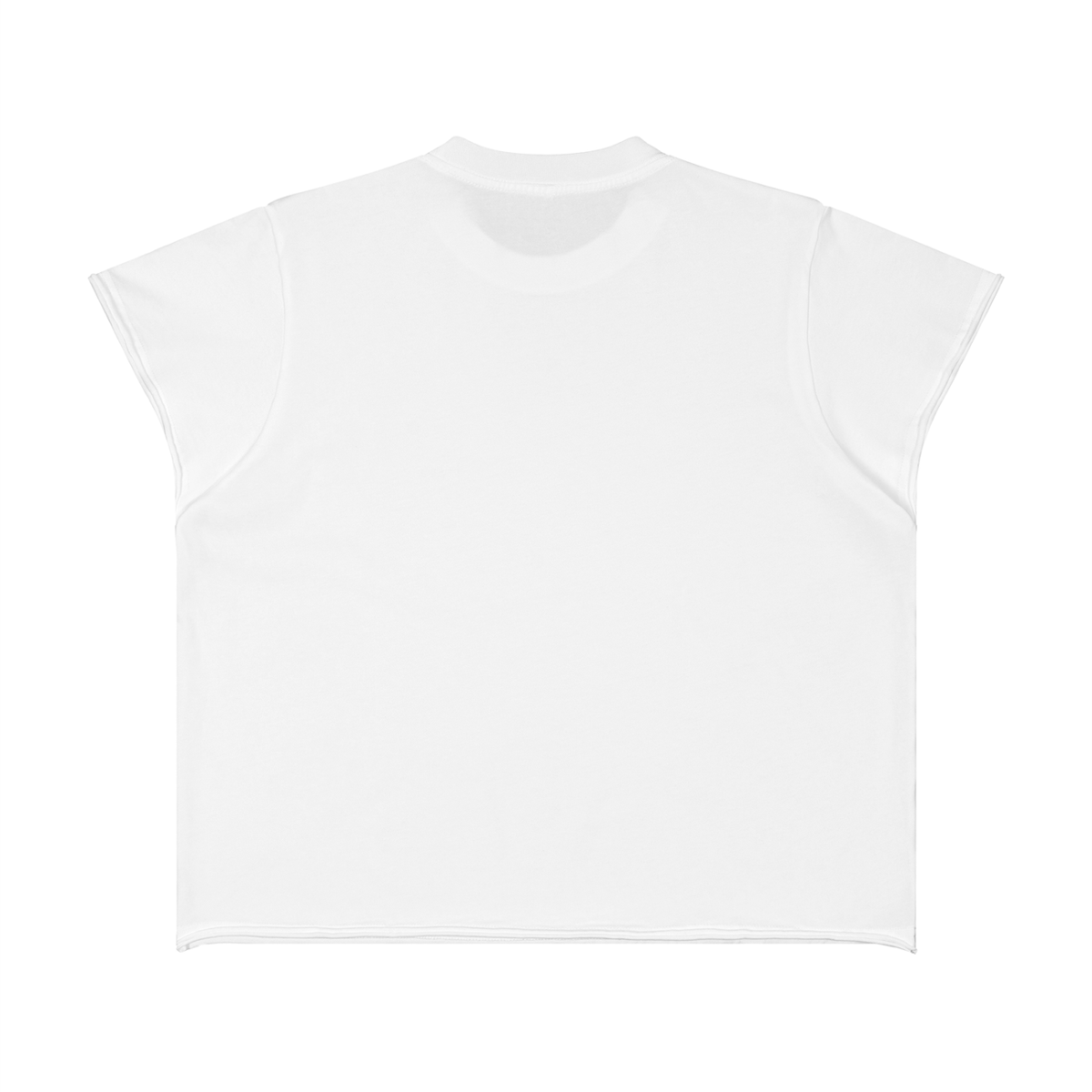 The Weight of the World Raw Edge White Tee