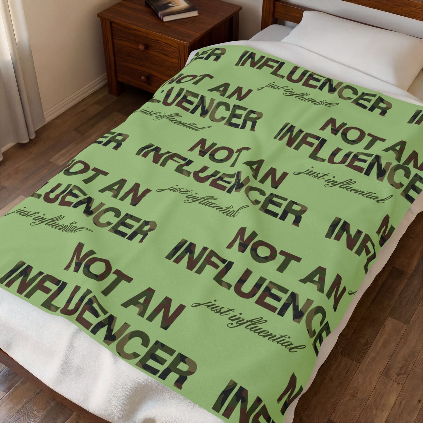 Green Camo Logo Plush Blanket