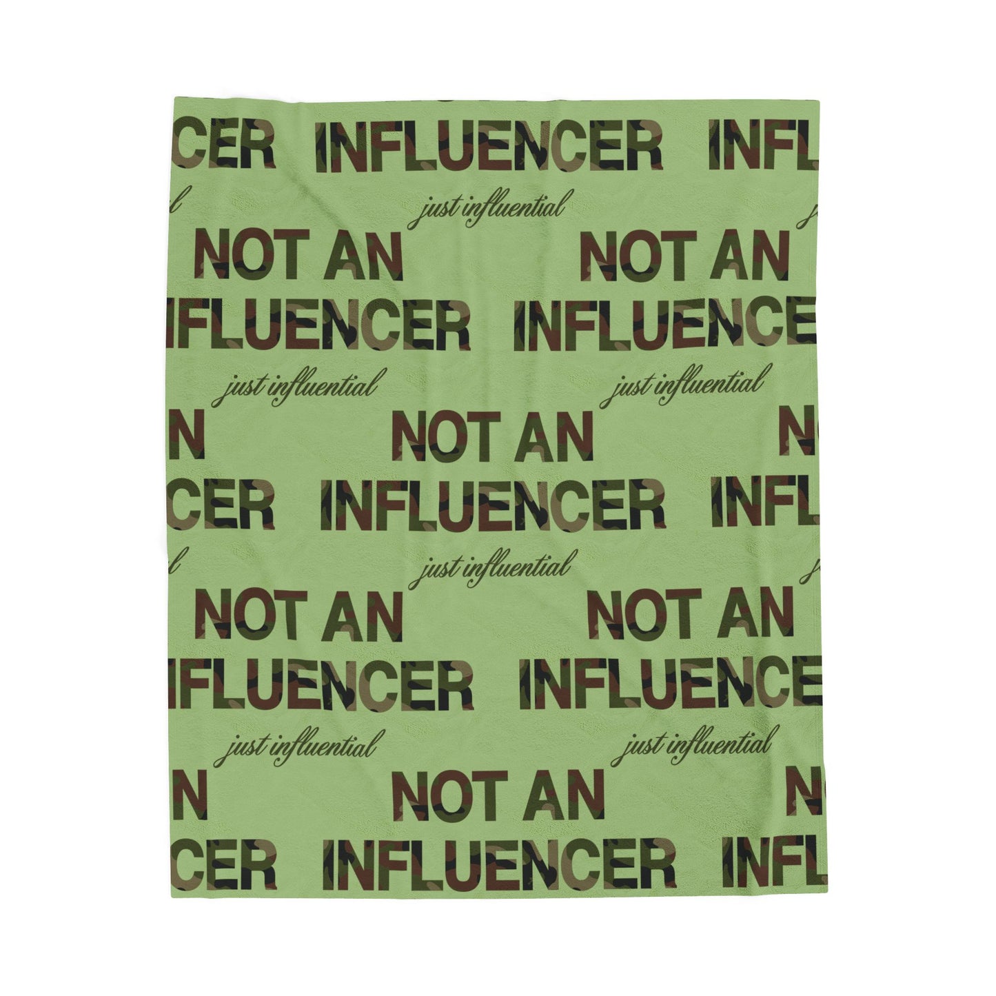 Green Camo Logo Plush Blanket