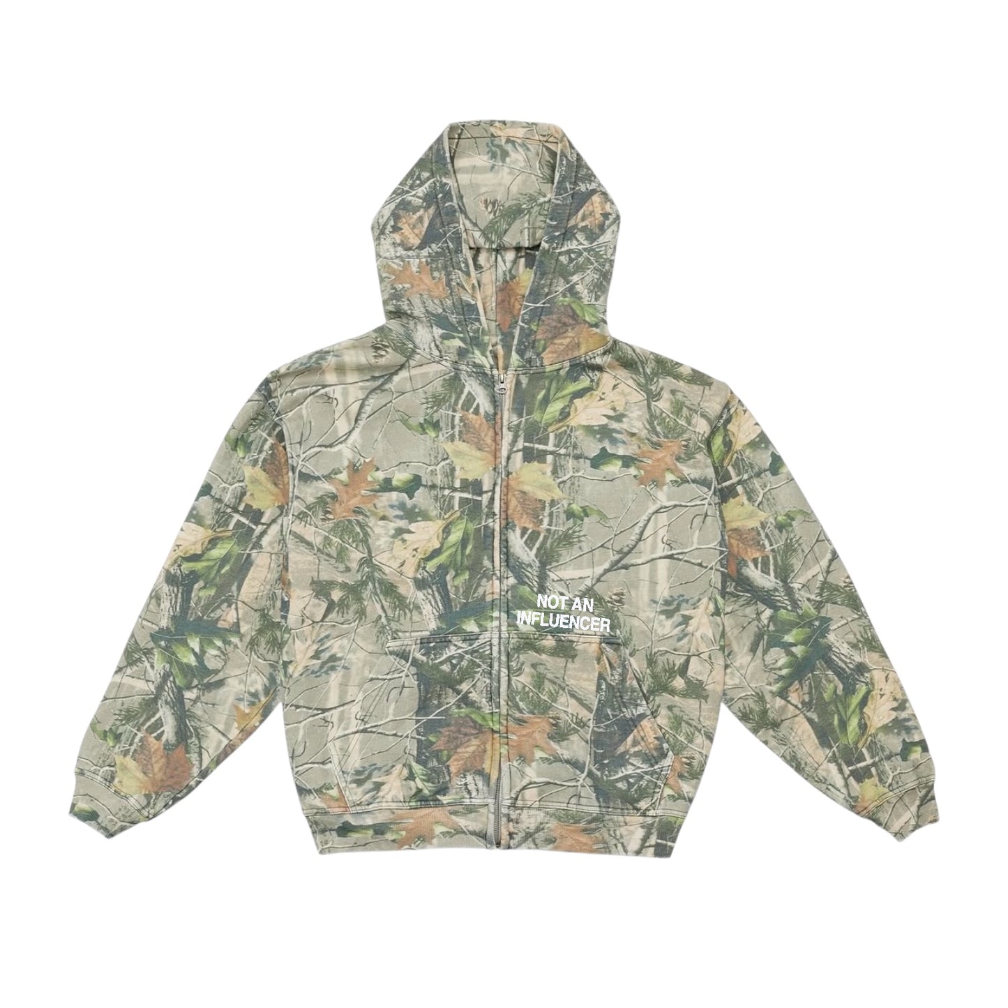 Not An Influencer Realtree Camo Zip Up Hoodie