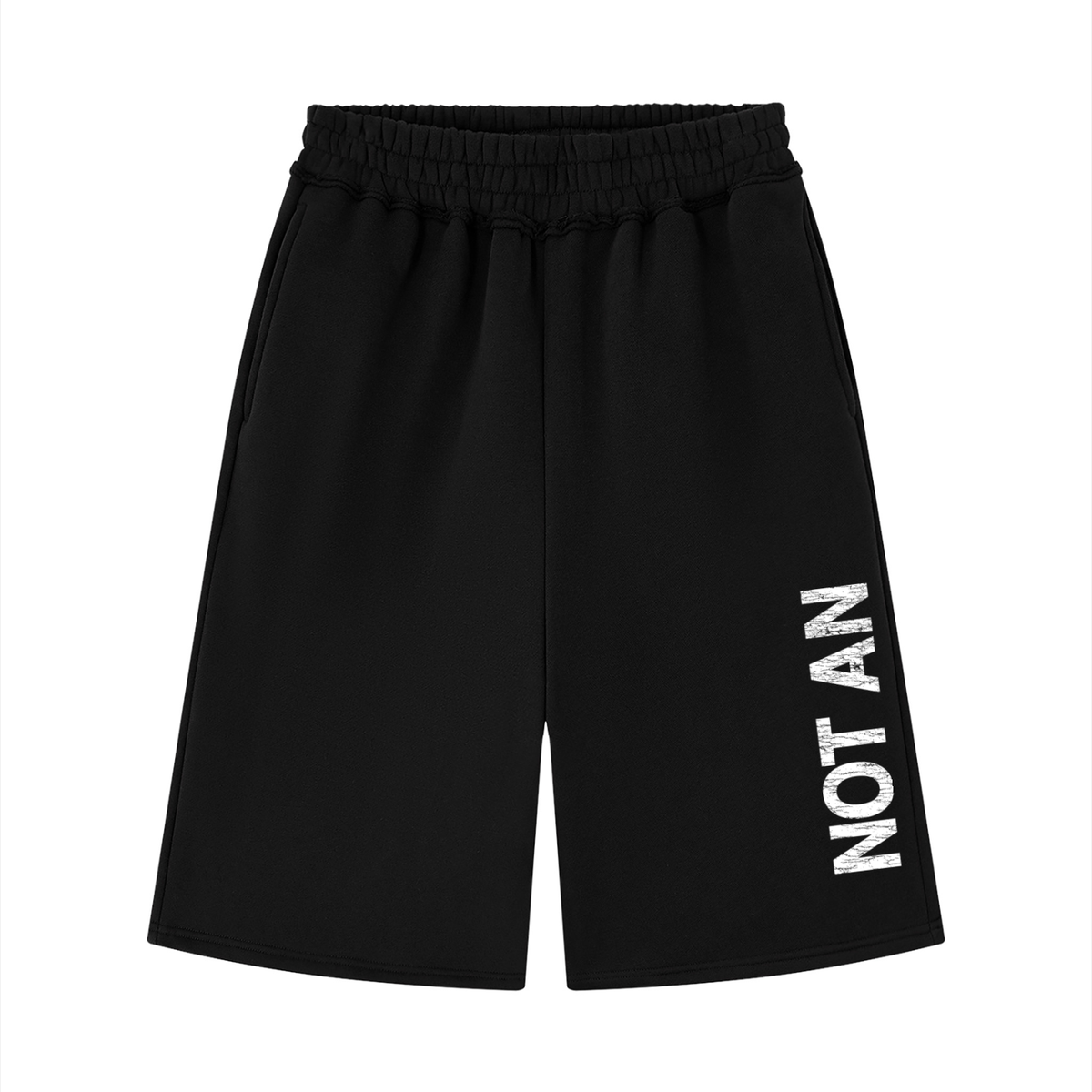 Raw Edge Black Sweat Shorts