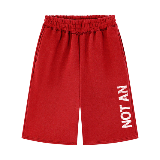 Raw Edge Red Sweat Shorts