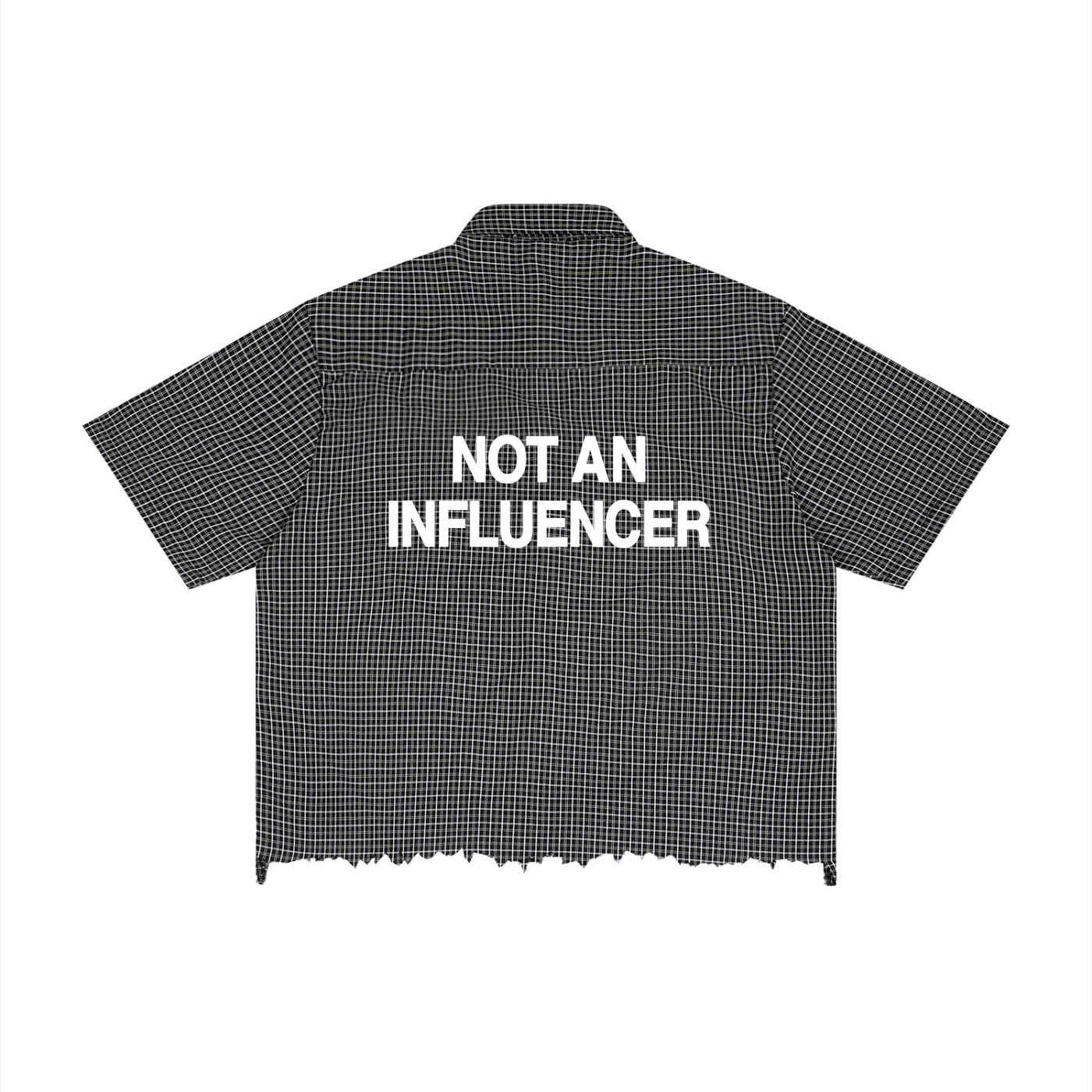 Unisex Distressed Plaid Boxy Shirt