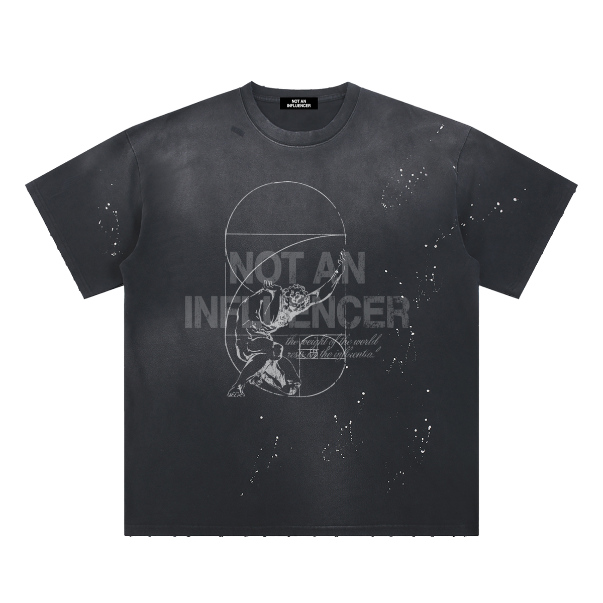 The Weight of the World Paint Splatter Black Tee