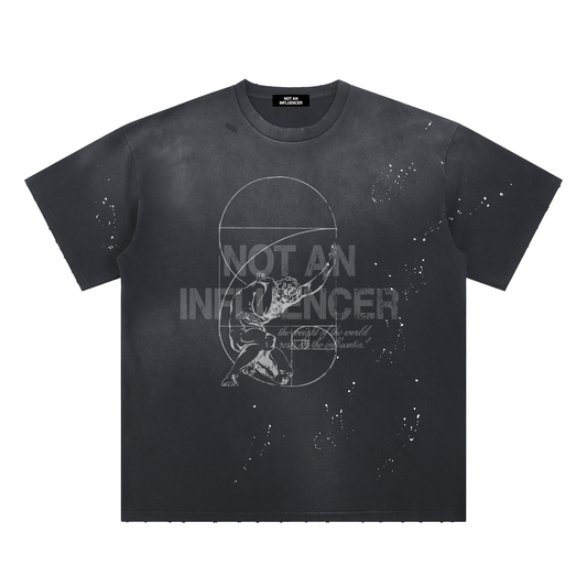 The Weight of the World Paint Splatter Black Tee