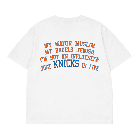 Knicks in Five White Tee