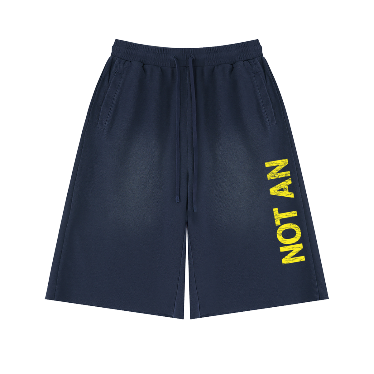 Raw Edge Navy Sweat Shorts