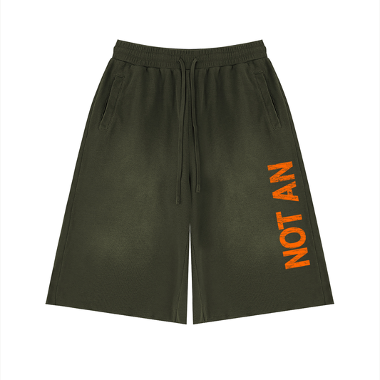 Raw Edge Army Green Sweat Shorts