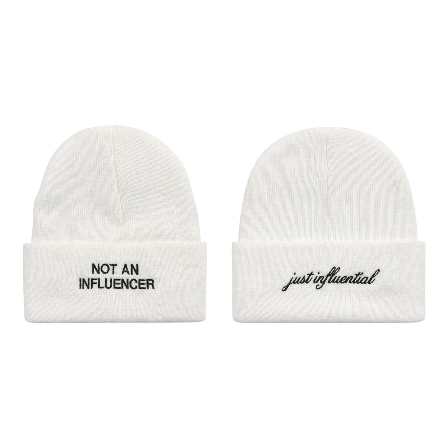 White Cuffed Beanie