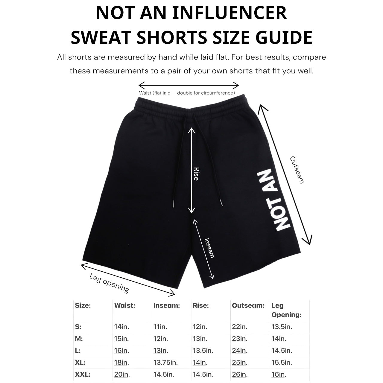 Not An Influencer Baggy Sweat Shorts - Black