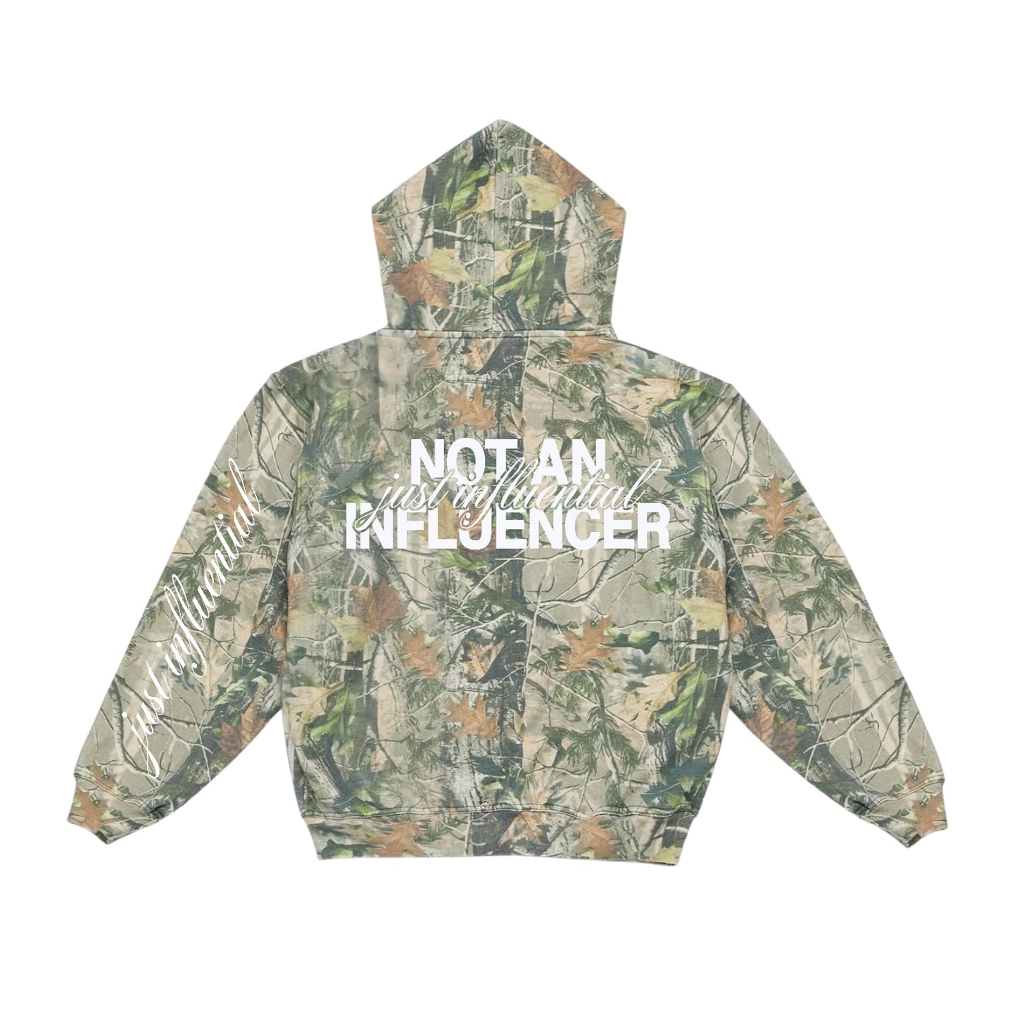 Not An Influencer Realtree Camo Zip Up Hoodie