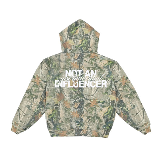 Camo Not An Influencer Zip-Up Hoodie