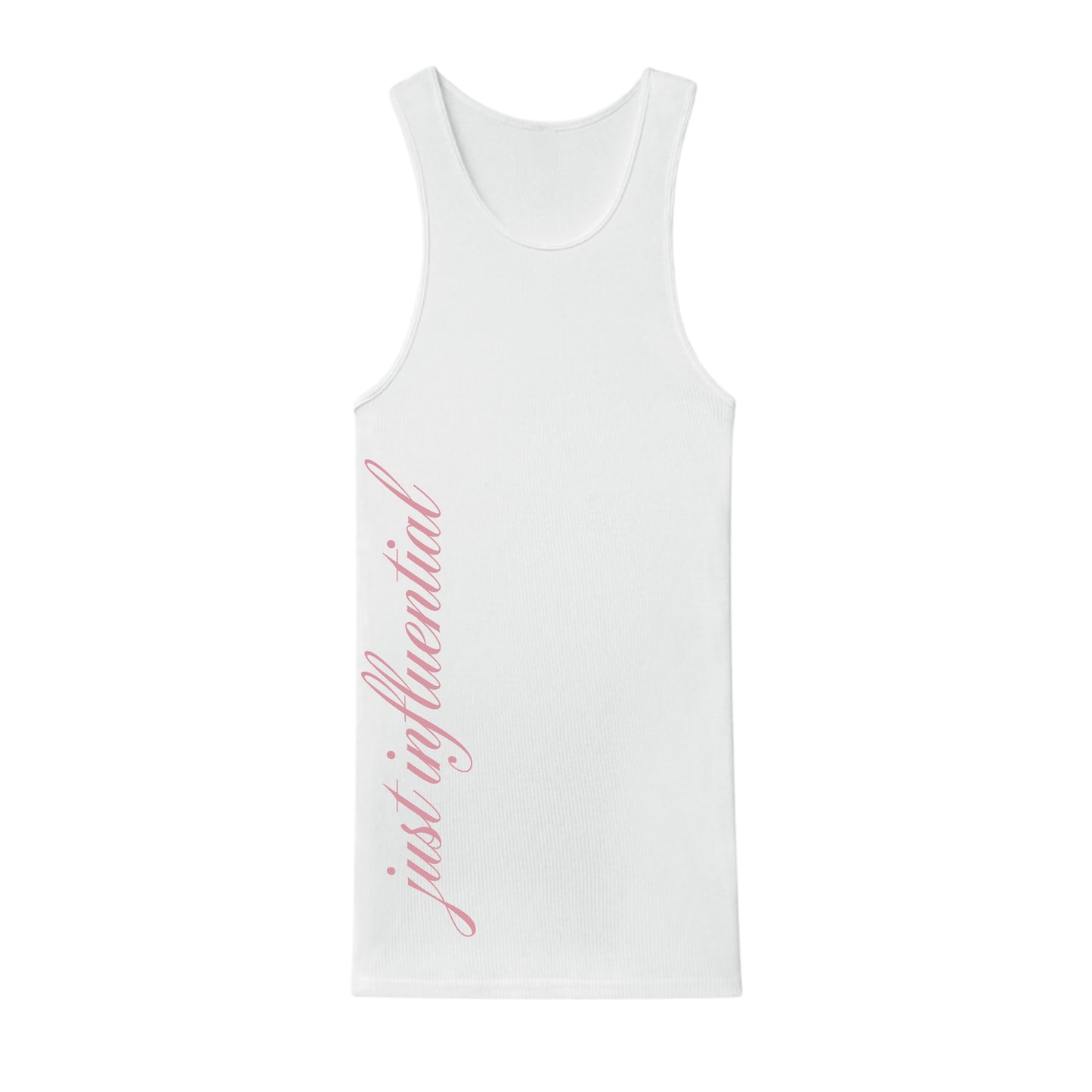 "just influential" White Ribbed Tank Top - with Black or Pink