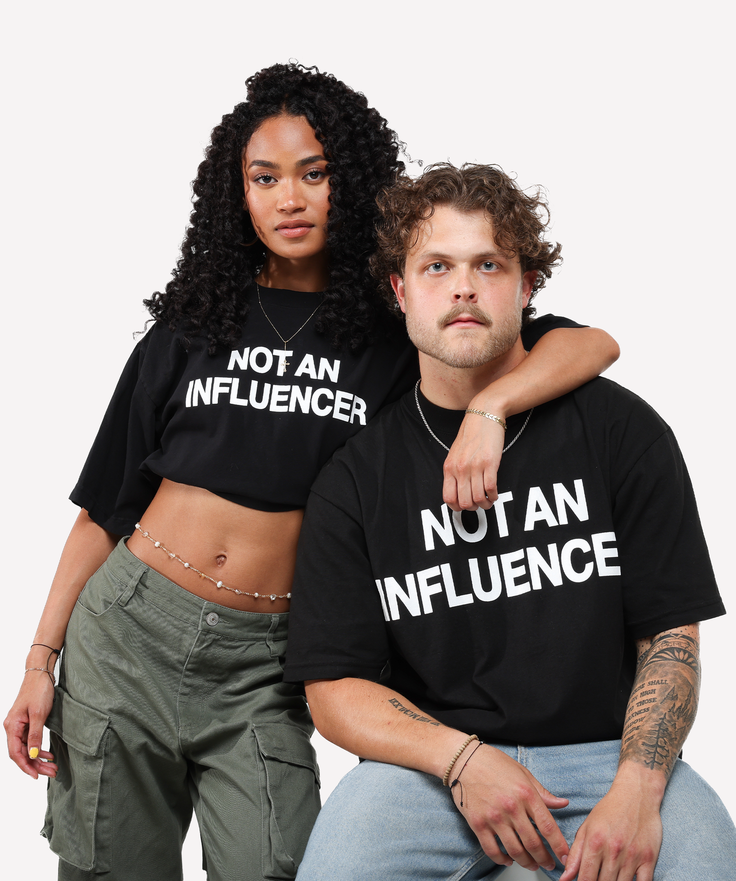 Not An Influencer Black Tee