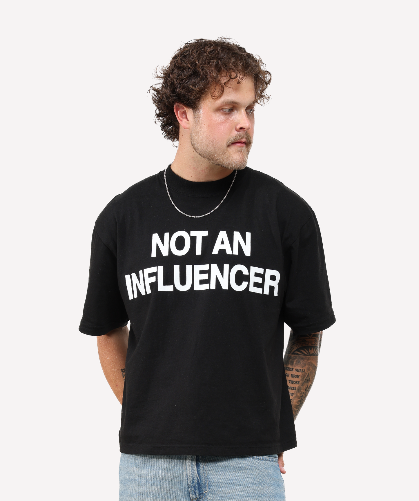 Not An Influencer Black Tee