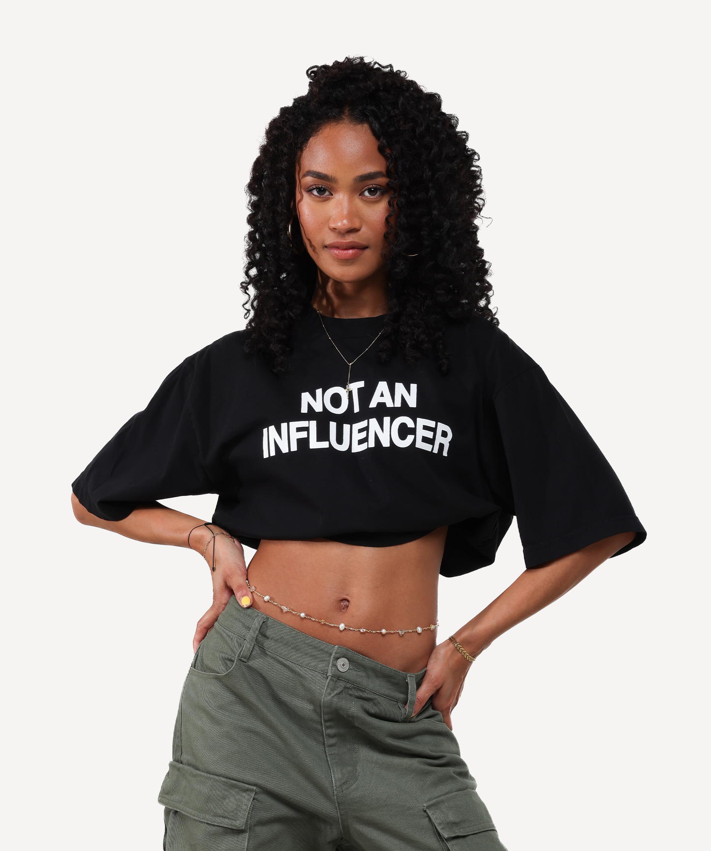 Not An Influencer Black Tee