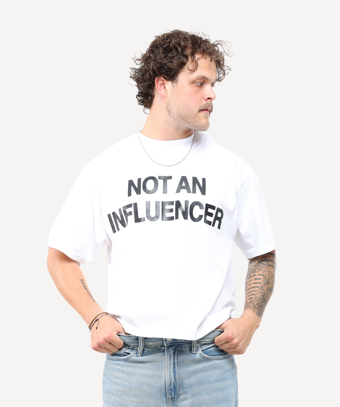 Not An Influencer White Tee