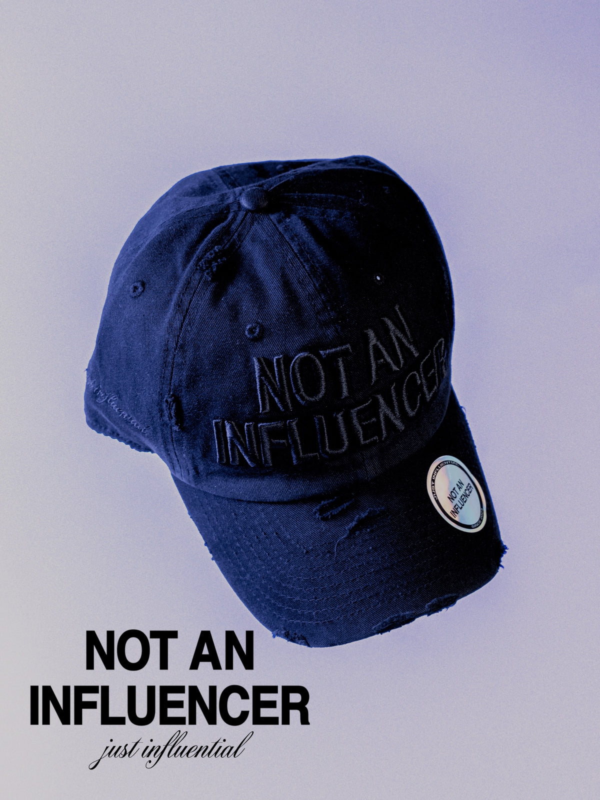 Statement Dad Hat - Black on Black