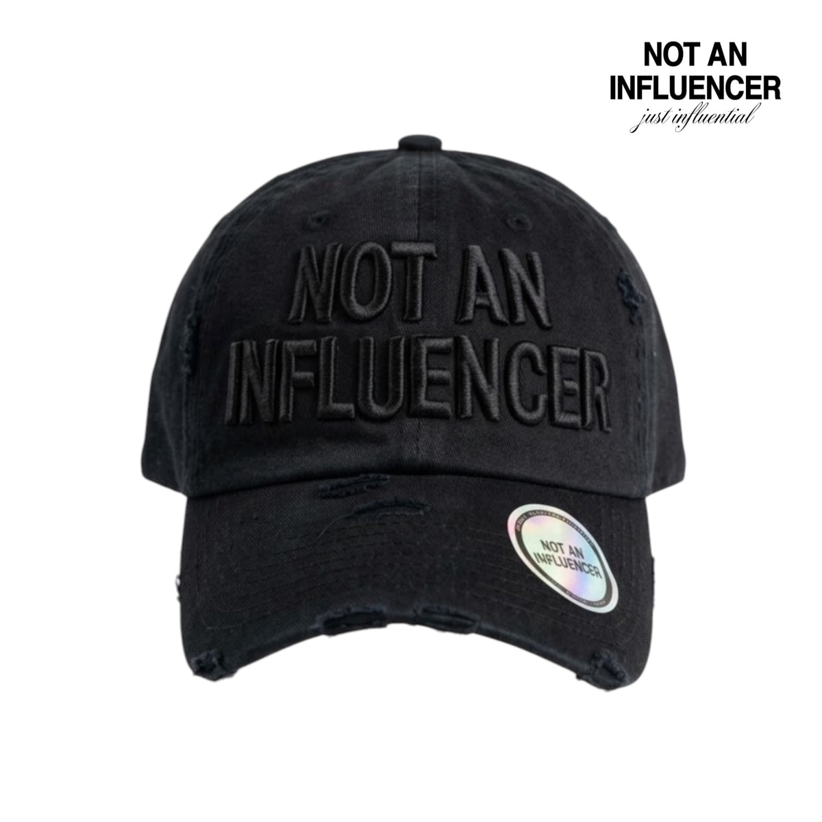 Statement Dad Hat - Black on Black