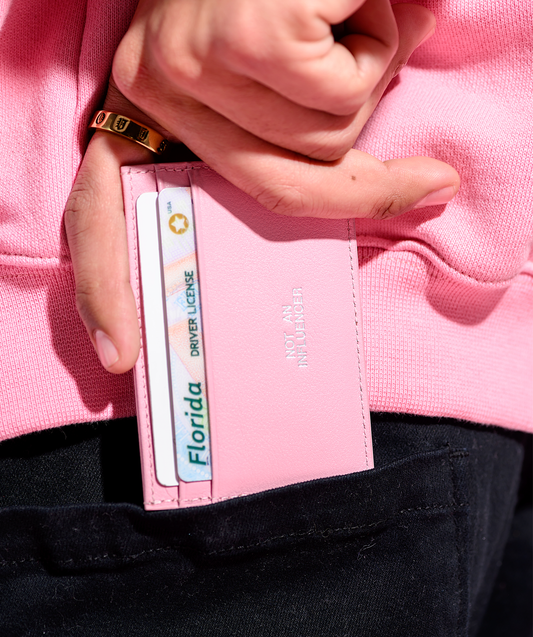 Pink Leather Card Holder