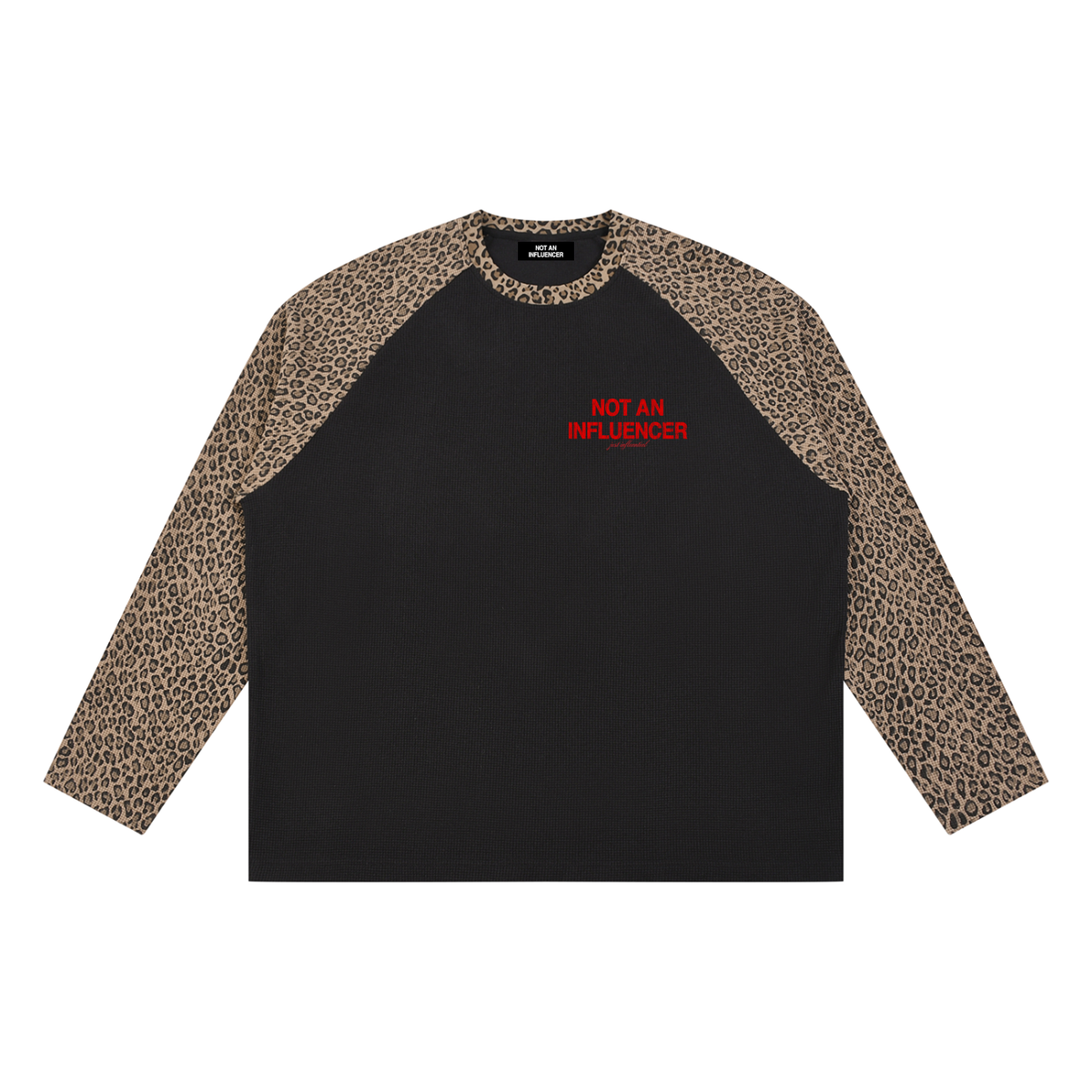 Leopard and Red Raglan Long Sleeve Thermal