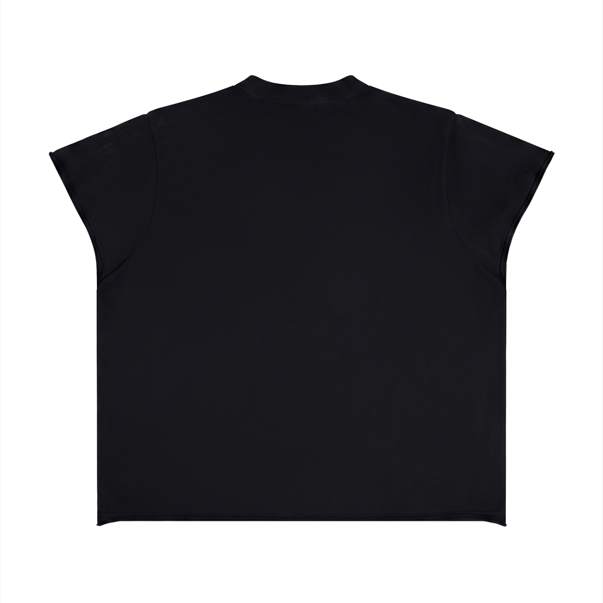 The Weight of the World Raw Edge Black Tee