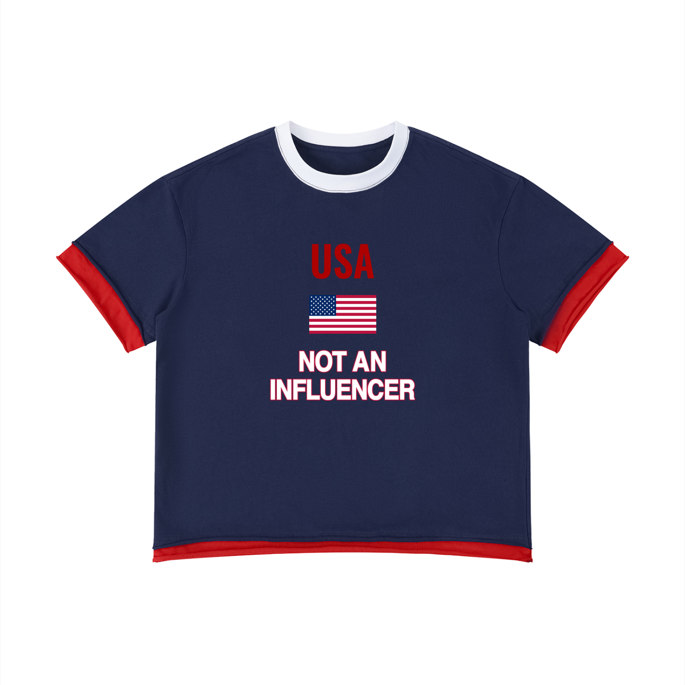 USA Boxy Color Block T-Shirt