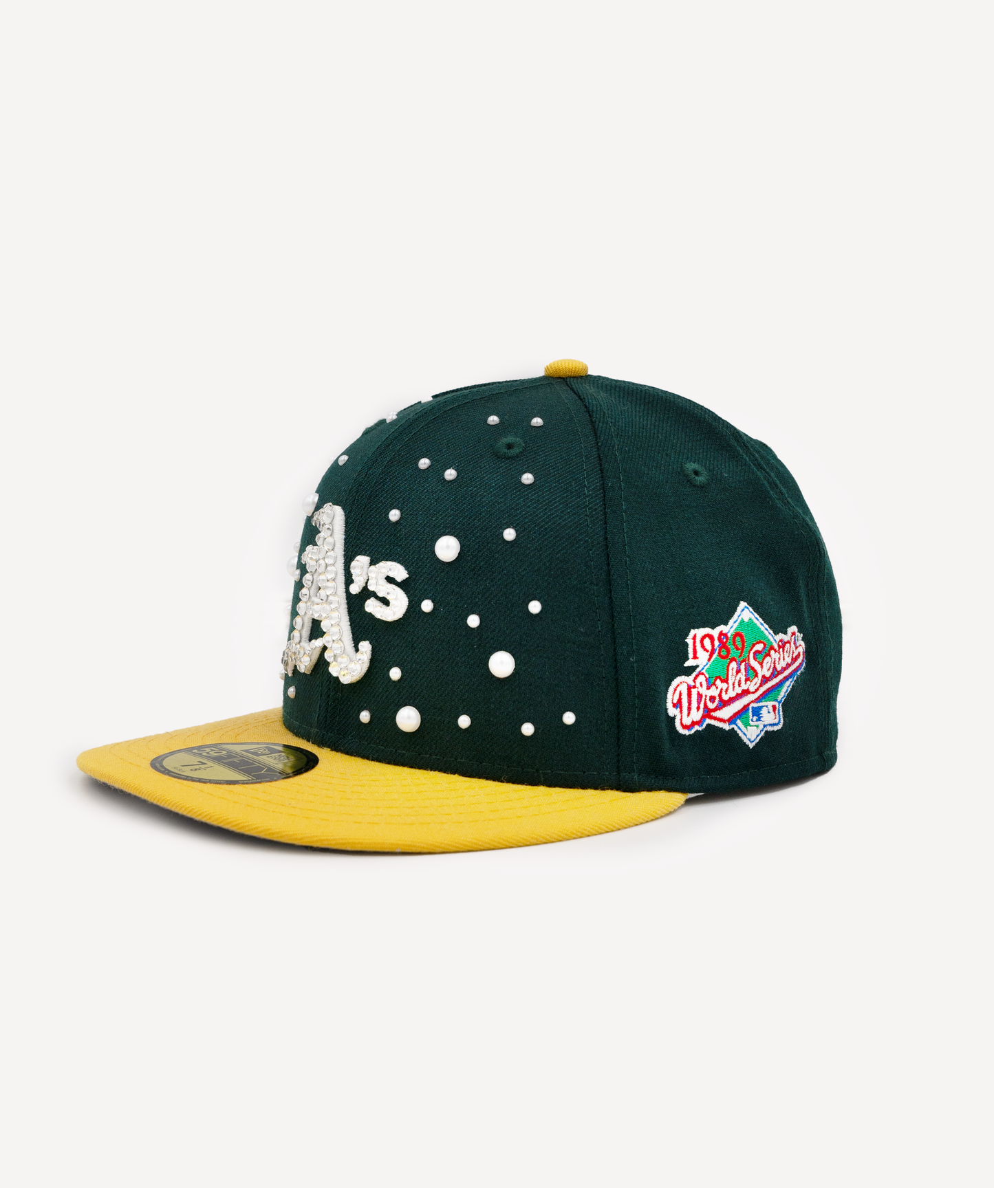 Green and Yellow Oakland Athletics 1989 World Series Fitted Hat